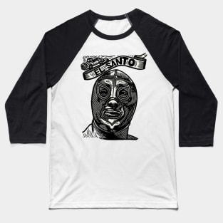 Feel-Ink Enmascarado Plata Mexican Wrestler Legend El Santo Baseball T-Shirt